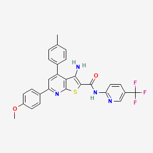 3-Amino-6-(4-methoxyphenyl)-4-(4-methylphenyl)-N-[5-(trifluoromethyl)pyridin-2-YL]thieno[2,3-B]pyridine-2-carboxamide