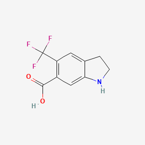 molecular formula C10H8F3NO2 B1652277 5-(Trifluoromethyl)-2,3-dihydro-1H-indole-6-carboxylic acid CAS No. 1421662-45-4
