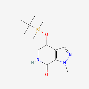 molecular formula C13H23N3O2Si B1652282 4-((Tert-Butyl Dimethylsilyl)Oxy)-1-Methyl-5,6-Dihydro-1H-Pyrazolo[3,4-C]Pyridin-7(4H)-One CAS No. 1422343-97-2
