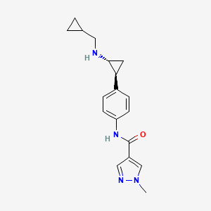 molecular formula C18H22N4O B1652287 N-[4-[(1S,2R)-2-(cyclopropylmethylamino)cyclopropyl]phenyl]-1-methylpyrazole-4-carboxamide CAS No. 1422620-34-5