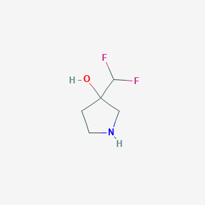molecular formula C5H9F2NO B1652291 3-(Difluoromethyl)pyrrolidin-3-ol CAS No. 1423024-18-3