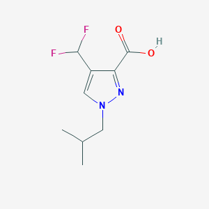 molecular formula C9H12F2N2O2 B1652300 4-(difluoromethyl)-1-(2-methylpropyl)-1H-pyrazole-3-carboxylic acid CAS No. 1423029-57-5
