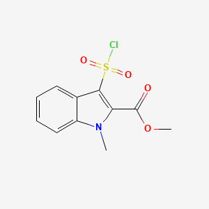 molecular formula C11H10ClNO4S B1652302 Methyl 3-chlorosulfonyl-1-methylindole-2-carboxylate CAS No. 1423030-96-9