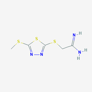 2-[(5-Methylsulfanyl-1,3,4-thiadiazol-2-yl)sulfanyl]ethanimidamide