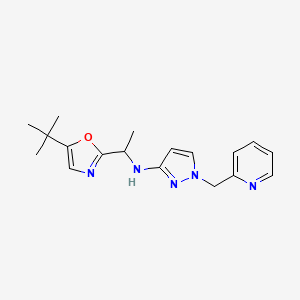 molecular formula C18H23N5O B1652319 N-[1-(5-tert-butyl-1,3-oxazol-2-yl)ethyl]-1-[(pyridin-2-yl)methyl]-1H-pyrazol-3-amine CAS No. 1423702-19-5