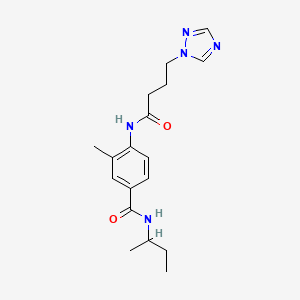 N-(butan-2-yl)-3-methyl-4-[4-(1H-1,2,4-triazol-1-yl)butanamido]benzamide