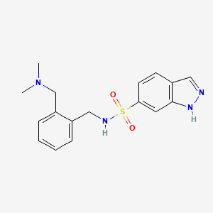 molecular formula C17H20N4O2S B1652327 N-({2-[(dimethylamino)methyl]phenyl}methyl)-1H-indazole-6-sulfonamide CAS No. 1423991-75-6