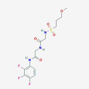 molecular formula C14H18F3N3O5S B1652335 2-(3-methoxypropanesulfonamido)-N-{[(2,3,4-trifluorophenyl)carbamoyl]methyl}acetamide CAS No. 1424390-00-0