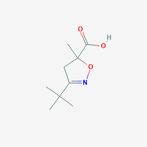 molecular formula C9H15NO3 B1652336 3-(tert-Butyl)-5-methyl-4,5-dihydroisoxazole-5-carboxylic acid CAS No. 1424394-95-5