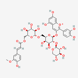 molecular formula C42H47O23+ B1652341 Cyanidin 3-xylosyl(feruloylglucosyl)galactoside CAS No. 142561-99-7