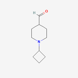 molecular formula C10H17NO B1652342 4-哌啶甲醛，1-环丁基- CAS No. 1425972-61-7