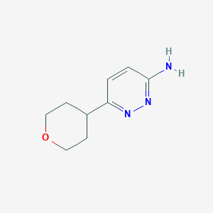 molecular formula C9H13N3O B1652343 3-Pyridazinamine, 6-(tetrahydro-2H-pyran-4-yl)- CAS No. 1426921-57-4