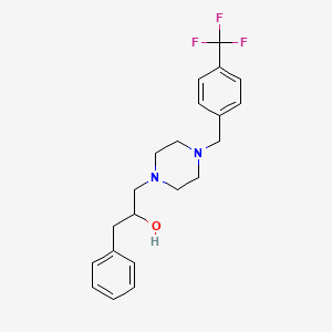 molecular formula C21H25F3N2O B1652351 1-Phenyl-3-(4-{[4-(trifluoromethyl)phenyl]methyl}piperazin-1-yl)propan-2-ol CAS No. 1427381-03-0