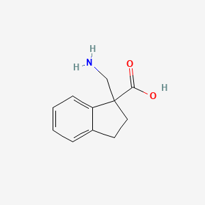 molecular formula C11H13NO2 B1652353 1-(aminomethyl)-2,3-dihydro-1H-indene-1-carboxylic acid CAS No. 1427498-34-7