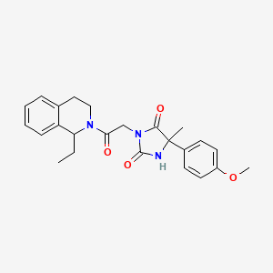molecular formula C24H27N3O4 B1652355 3-[2-(1-Ethyl-1,2,3,4-tetrahydroisoquinolin-2-yl)-2-oxoethyl]-5-(4-methoxyphenyl)-5-methylimidazolidine-2,4-dione CAS No. 1427561-81-6