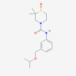 2,2-dimethyl-1-oxo-N-{3-[(propan-2-yloxy)methyl]phenyl}-1lambda4-thiomorpholine-4-carboxamide