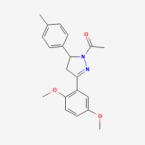 1-[3-(2,5-dimethoxyphenyl)-5-(4-methylphenyl)-4,5-dihydro-1H-pyrazol-1-yl]ethan-1-one