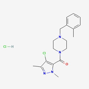 (4-Chloro-2,5-dimethylpyrazol-3-yl)-[4-[(2-methylphenyl)methyl]piperazin-1-yl]methanone;hydrochloride