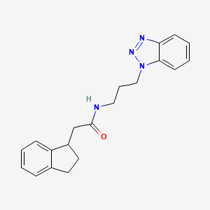 N-[3-(1H-1,2,3-benzotriazol-1-yl)propyl]-2-(2,3-dihydro-1H-inden-1-yl)acetamide