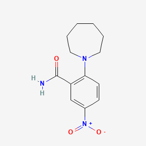 molecular formula C13H17N3O3 B1652403 Benzamide, 2-(hexahydro-1H-azepin-1-yl)-5-nitro- CAS No. 143675-94-9