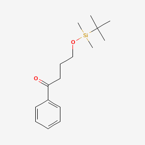 molecular formula C16H26O2Si B1652416 1-丁酮，4-[[(1,1-二甲基乙基)二甲基甲硅烷基]氧基]-1-苯基- CAS No. 143878-47-1