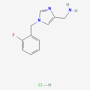 molecular formula C11H13ClFN3 B1652428 [1-(2-Fluorobenzyl)-1H-imidazol-4-yl]methanamine hydrochloride CAS No. 1439896-63-5