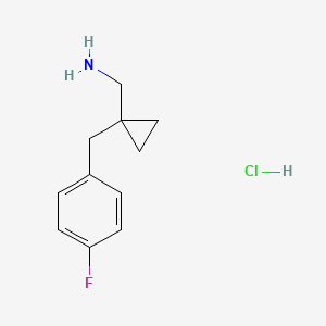 molecular formula C11H15ClFN B1652429 1-[(4-Fluorophenyl)methyl]cyclopropyl-methanamine hydrochloride CAS No. 1439896-87-3