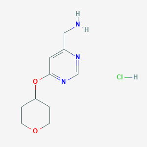 molecular formula C10H16ClN3O2 B1652430 [6-(Tetrahydro-2H-pyran-4-yloxy)pyrimidin-4-yl]methanamine hydrochloride CAS No. 1439897-54-7