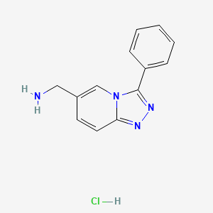 molecular formula C13H13ClN4 B1652432 3-Phenyl-[1,2,4]triazolo[4,3-a]pyridin-6-yl-methanamine hydrochloride CAS No. 1439899-11-2