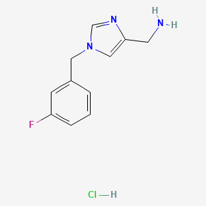 molecular formula C11H13ClFN3 B1652435 [1-(3-Fluorobenzyl)-1H-imidazol-4-yl]methanamine hydrochloride CAS No. 1439899-39-4