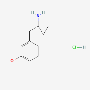 molecular formula C11H16ClNO B1652445 1-[(3-Methoxyphenyl)methyl]cyclopropan-1-amine hydrochloride CAS No. 1439903-03-3