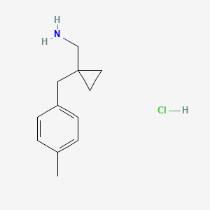 molecular formula C12H18ClN B1652447 1-[(4-Methylphenyl)methyl]cyclopropyl-methanamine hydrochloride CAS No. 1439903-11-3