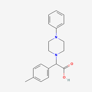 molecular formula C19H22N2O2 B1652448 2-(4-Methylphenyl)-2-(4-phenylpiperazin-1-yl)acetic acid CAS No. 1439903-17-9