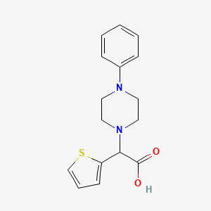 molecular formula C16H18N2O2S B1652449 2-(4-Phenylpiperazin-1-yl)-2-thiophen-2-ylacetic acid CAS No. 1439904-15-0