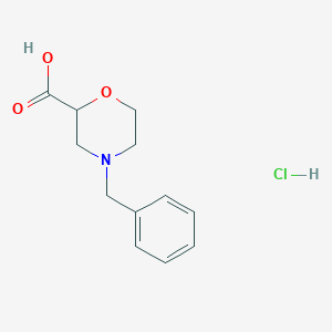 molecular formula C12H16ClNO3 B165245 4-苄基-2-吗啉甲酸盐酸盐 CAS No. 135072-15-0