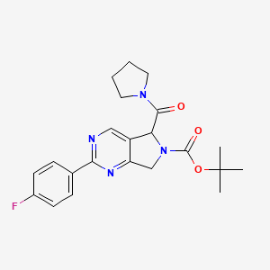 tert-Butyl 2-(4-fluorophenyl)-5-(pyrrolidine-1-carbonyl)-5,7-dihydro-6H-pyrrolo[3,4-d]pyrimidine-6-carboxylate