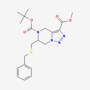 5-O-Tert-butyl 3-O-methyl 6-(benzylsulfanylmethyl)-6,7-dihydro-4H-triazolo[1,5-a]pyrazine-3,5-dicarboxylate