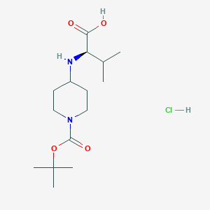 (2R)-3-Methyl-2-[[1-[(2-methylpropan-2-yl)oxycarbonyl]piperidin-4-yl]amino]butanoic acid;hydrochloride