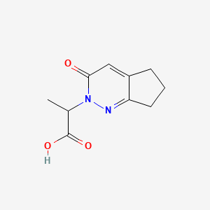 molecular formula C10H12N2O3 B1652458 2-(3-Oxo-3,5,6,7-tetrahydro-cyclopenta[c]pyridazin-2-yl)-propionic acid CAS No. 1443292-21-4