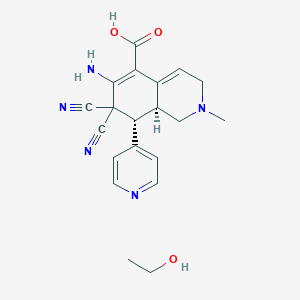 (8R,8As)-6-amino-7,7-dicyano-2-methyl-8-pyridin-4-yl-1,3,8,8a-tetrahydroisoquinoline-5-carboxylic acid;ethanol