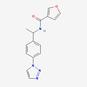 molecular formula C15H14N4O2 B1652477 N-{1-[4-(1H-1,2,3-triazol-1-yl)phenyl]ethyl}furan-3-carboxamide CAS No. 1445583-52-7
