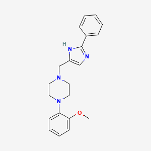 molecular formula C21H24N4O B1652490 Piperazine, 1-(2-methoxyphenyl)-4-[(2-phenyl-1H-imidazol-4-yl)methyl]- CAS No. 144649-74-1