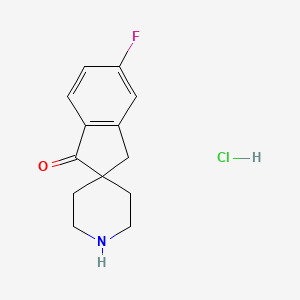 molecular formula C13H15ClFNO B1652492 5-Fluorospiro[indene-2,4'-piperidin]-1(3H)-one hcl CAS No. 1447608-08-3