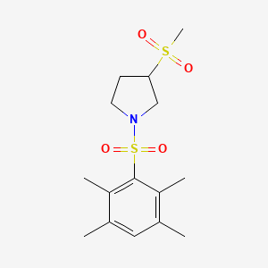 molecular formula C15H23NO4S2 B1652499 3-(Methylsulfonyl)-1-((2,3,5,6-tetramethylphenyl)sulfonyl)pyrrolidine CAS No. 1448133-42-3