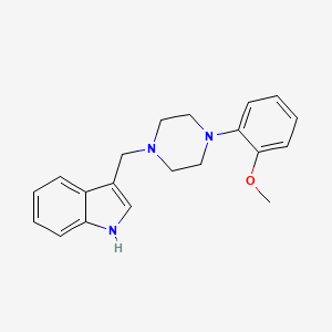molecular formula C20H23N3O B1652511 1H-Indole, 3-[[4-(2-methoxyphenyl)-1-piperazinyl]methyl]- CAS No. 145253-98-1