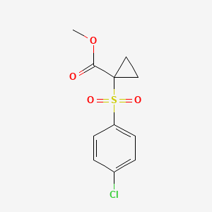 molecular formula C11H11ClO4S B1652514 Cyclopropanecarboxylic acid, 1-((4-chlorophenyl)sulfonyl)-, methyl ester CAS No. 145348-22-7