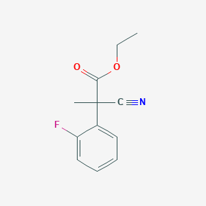 molecular formula C12H12FNO2 B1652524 Ethyl 2-cyano-2-(2-fluorophenyl)-2-methylacetate CAS No. 1461705-64-5