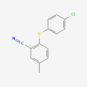 molecular formula C14H10ClNS B1652531 2-[(4-氯苯基)硫基]-5-甲基苯甲腈 CAS No. 1461714-52-2