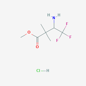 molecular formula C7H13ClF3NO2 B1652539 3-氨基-4,4,4-三氟-2,2-二甲基丁酸甲酯；盐酸盐 CAS No. 146425-32-3