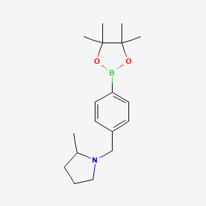 2-Methyl-1-{[4-(tetramethyl-1,3,2-dioxaborolan-2-yl)phenyl]methyl}pyrrolidine